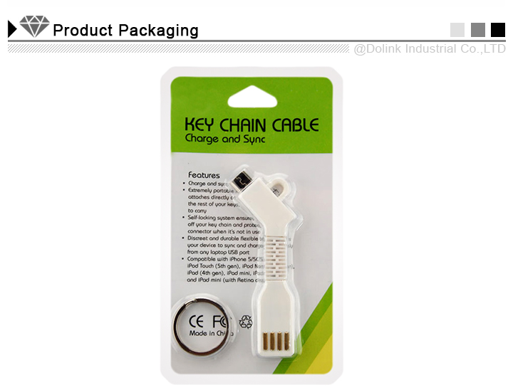 High Grade Keychain Shape Micro USB Data Cable Factory Price OEM Available