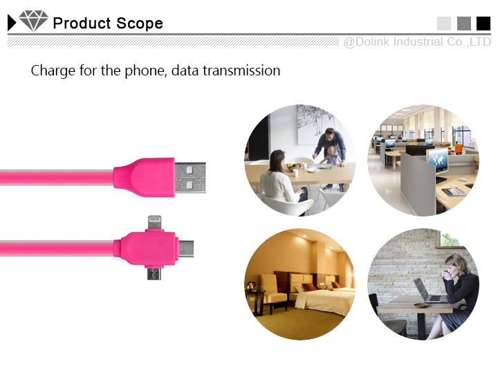 Multiple 1m length 5pin micro usb flat cable for data transmitted and charging with CE,Rohs