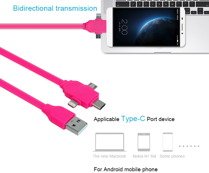 Multiple 1m length 5pin micro usb flat cable for data transmitted and charging with CE,Rohs