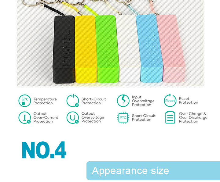 Colorful keychain universal external ultra slim power bank