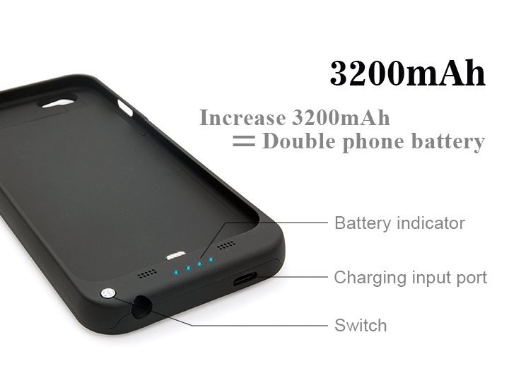 Top quality power bank case 3200mAh mobile phone charger battery case for iphone 6