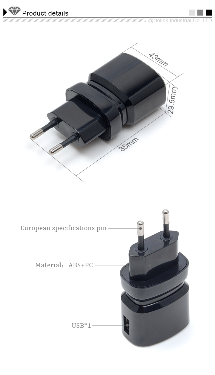 5v 2.1a usb chargers with CE/ROHS/FCC 