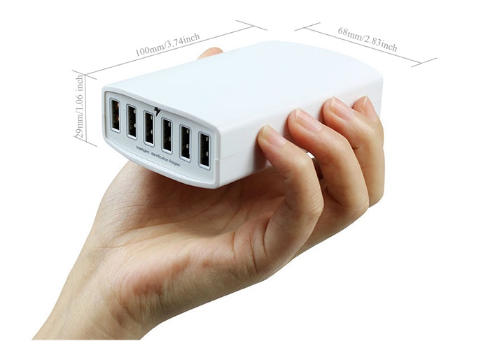 Most Powerful Smart 60W 6 Port 12A Multi USB Charger