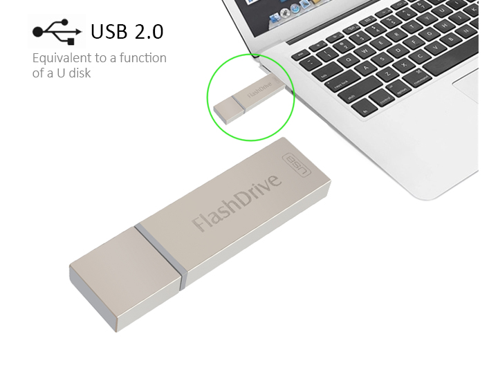 iFlash Device 64GB Dual USB OTG Memory Stick i Flash Drive For Apple iOS Mac PC