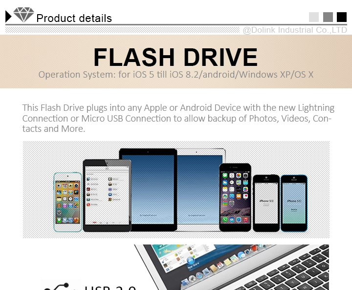 Phone U Disk External Hard Drive Double Plug Flash Drive